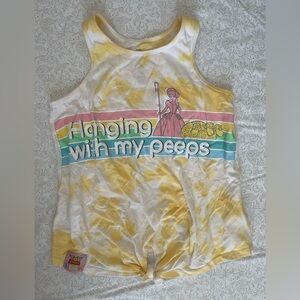 Disney Toy Story Tank Top Girls Size 9/10 Hanging With My Peeps Yellow Summer
